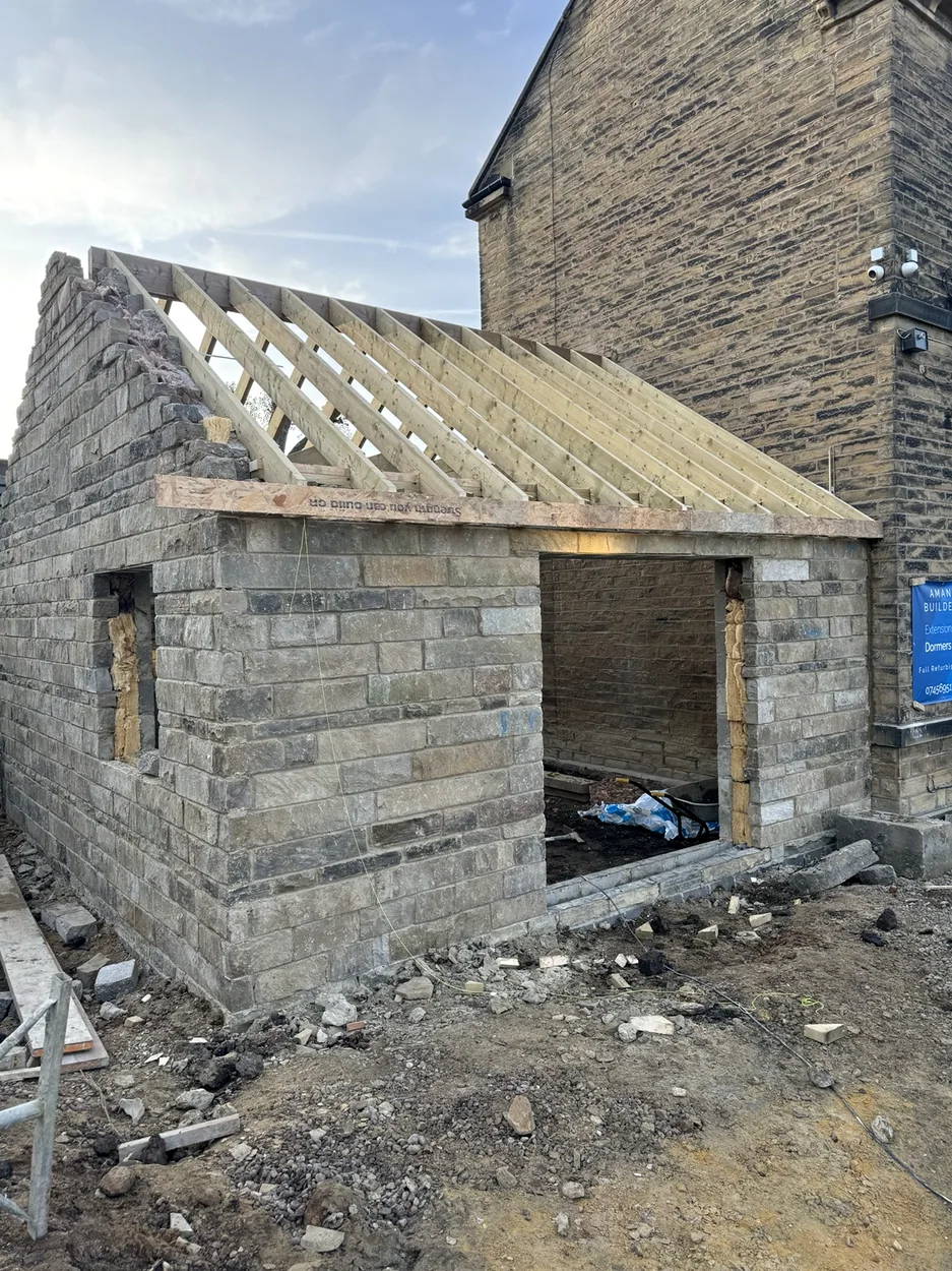 Stone extension timber roof — ALB Construction project photograph