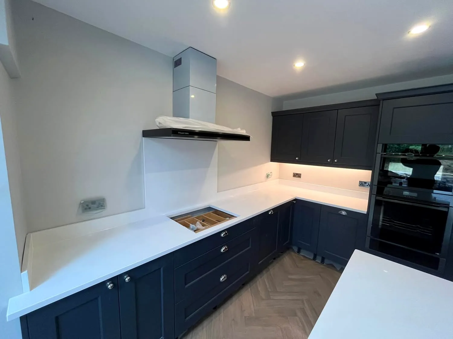 Navy fitted kitchen — ALB Construction project photograph