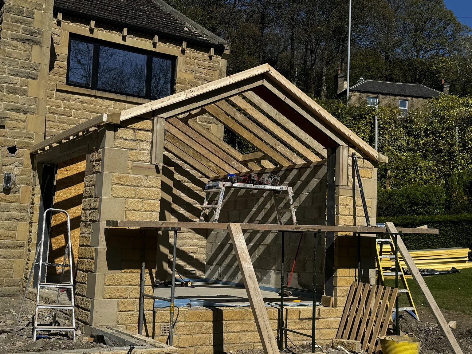 Stone extension roof — ALB Construction project photograph